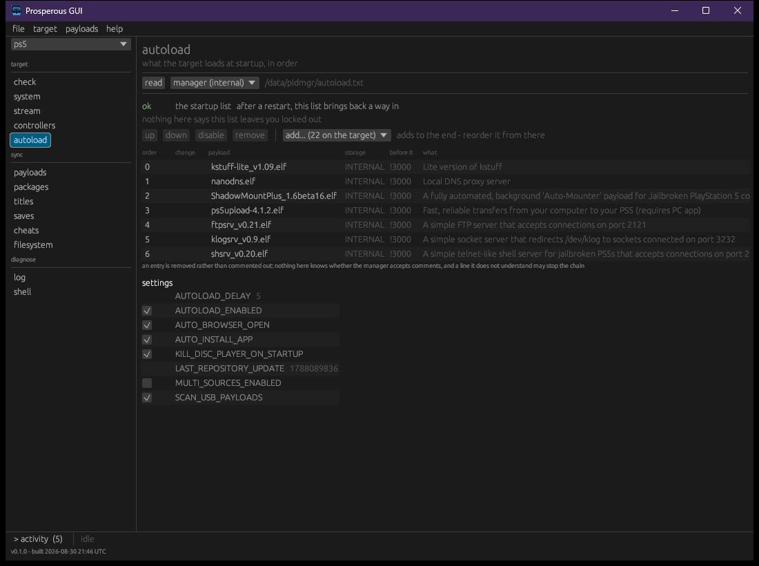 The autoload section