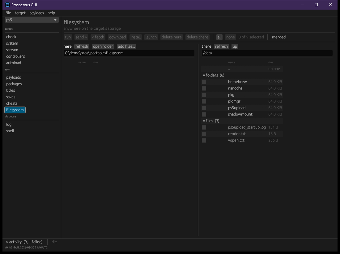 The filesystem section